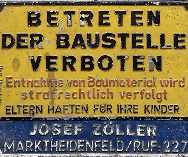 Historisches Firmenschild von Josef Zöller