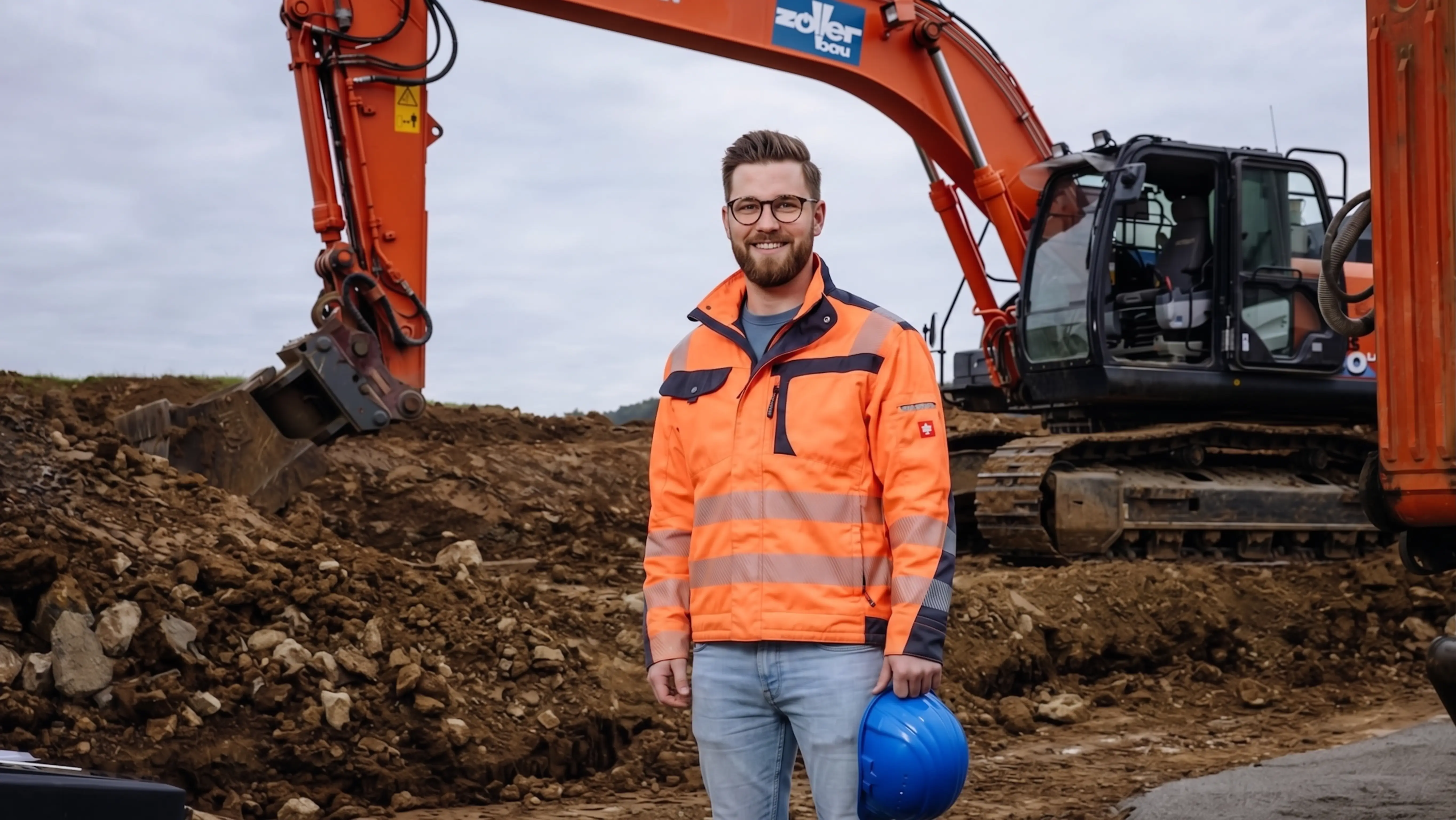 Bauarbeiter der Zöller Bau GmbH auf der Baustelle